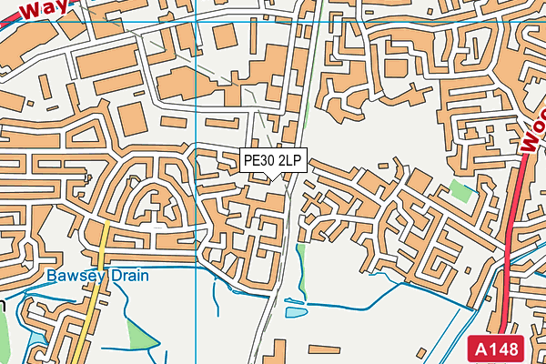 PE30 2LP map - OS VectorMap District (Ordnance Survey)