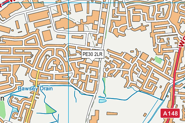 PE30 2LR map - OS VectorMap District (Ordnance Survey)