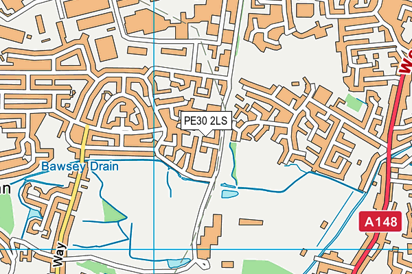PE30 2LS map - OS VectorMap District (Ordnance Survey)