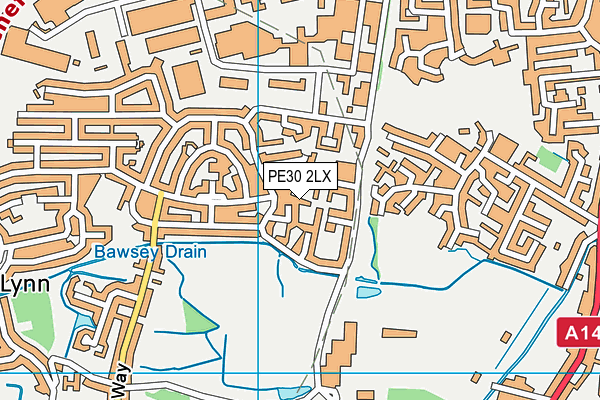 PE30 2LX map - OS VectorMap District (Ordnance Survey)