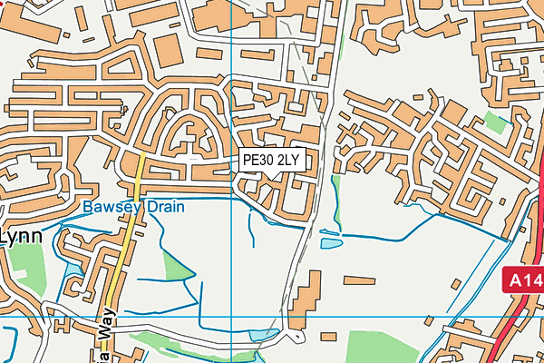 PE30 2LY map - OS VectorMap District (Ordnance Survey)