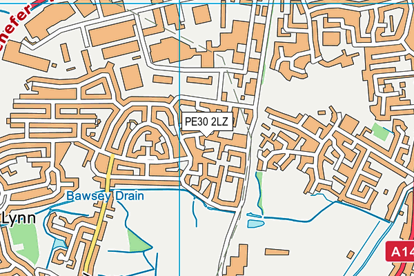 PE30 2LZ map - OS VectorMap District (Ordnance Survey)