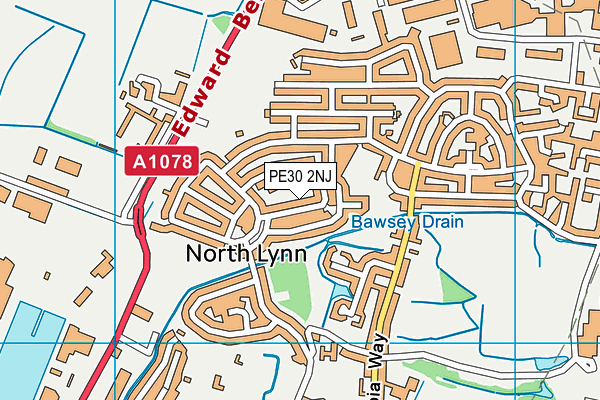 PE30 2NJ map - OS VectorMap District (Ordnance Survey)