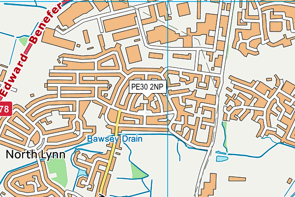 PE30 2NP map - OS VectorMap District (Ordnance Survey)