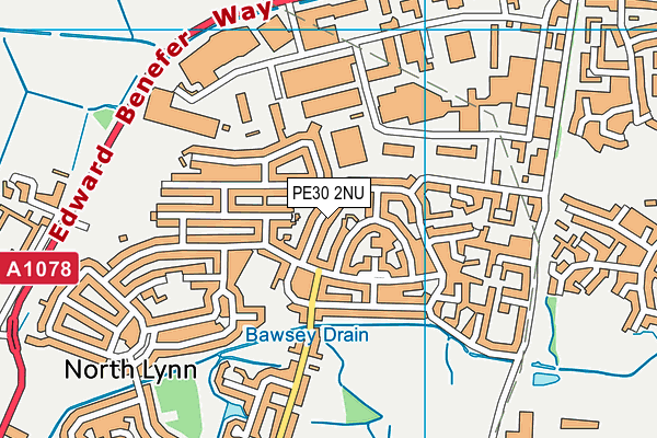 PE30 2NU map - OS VectorMap District (Ordnance Survey)