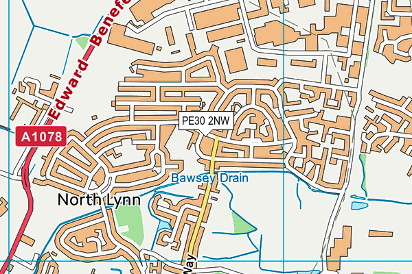 PE30 2NW map - OS VectorMap District (Ordnance Survey)