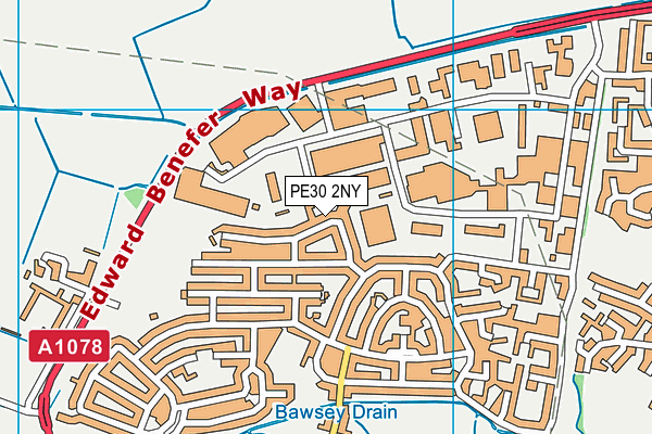 PE30 2NY map - OS VectorMap District (Ordnance Survey)