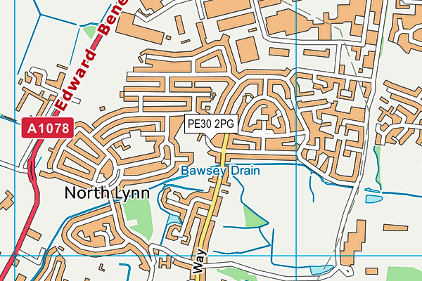 PE30 2PG map - OS VectorMap District (Ordnance Survey)