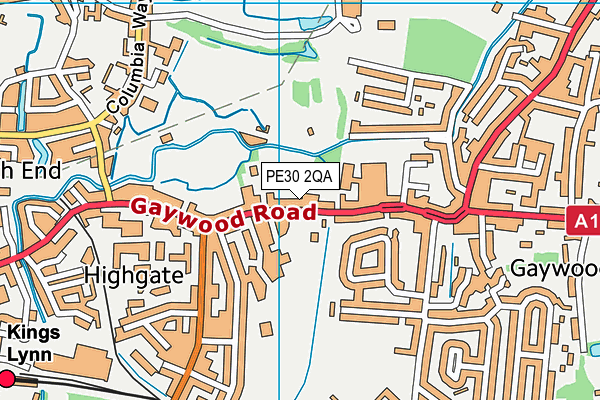 PE30 2QA map - OS VectorMap District (Ordnance Survey)