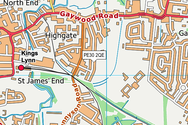 PE30 2QE map - OS VectorMap District (Ordnance Survey)