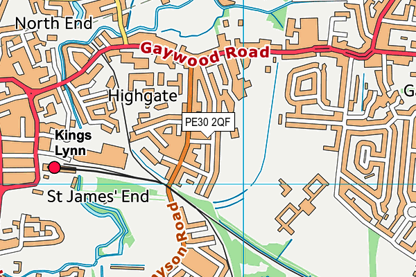 PE30 2QF map - OS VectorMap District (Ordnance Survey)