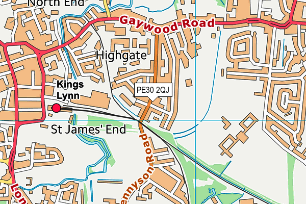 PE30 2QJ map - OS VectorMap District (Ordnance Survey)