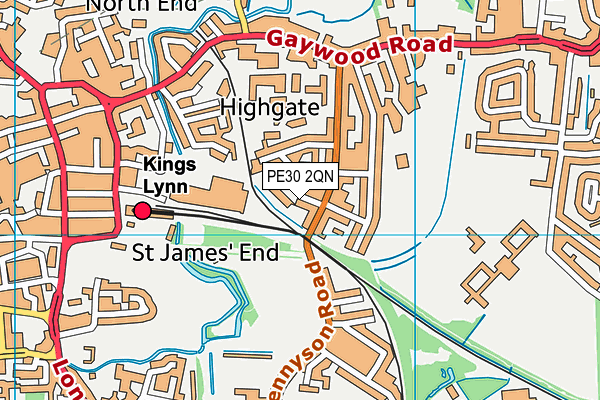 PE30 2QN map - OS VectorMap District (Ordnance Survey)