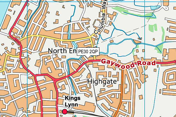 PE30 2QP map - OS VectorMap District (Ordnance Survey)