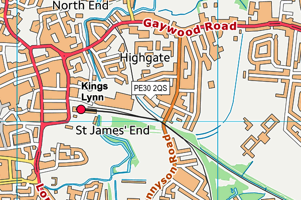 PE30 2QS map - OS VectorMap District (Ordnance Survey)