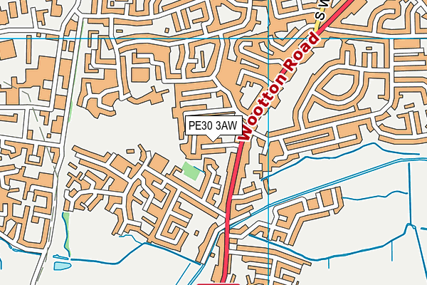 PE30 3AW map - OS VectorMap District (Ordnance Survey)