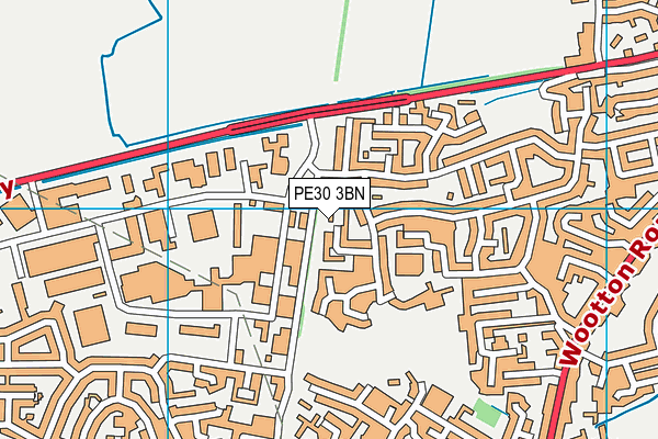 PE30 3BN map - OS VectorMap District (Ordnance Survey)
