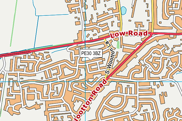 PE30 3BZ map - OS VectorMap District (Ordnance Survey)
