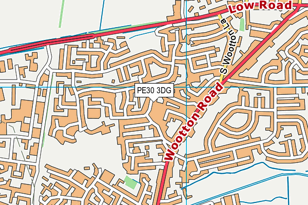 PE30 3DG map - OS VectorMap District (Ordnance Survey)