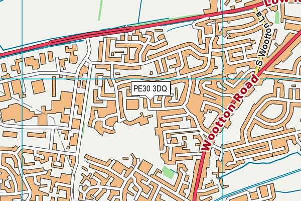 PE30 3DQ map - OS VectorMap District (Ordnance Survey)