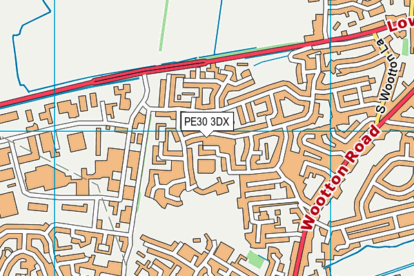 PE30 3DX map - OS VectorMap District (Ordnance Survey)