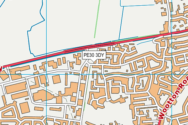 PE30 3DY map - OS VectorMap District (Ordnance Survey)