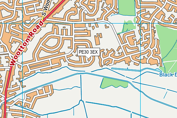 PE30 3EX map - OS VectorMap District (Ordnance Survey)