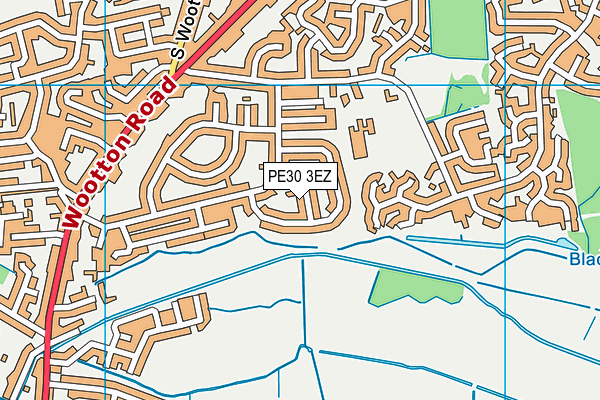 PE30 3EZ map - OS VectorMap District (Ordnance Survey)