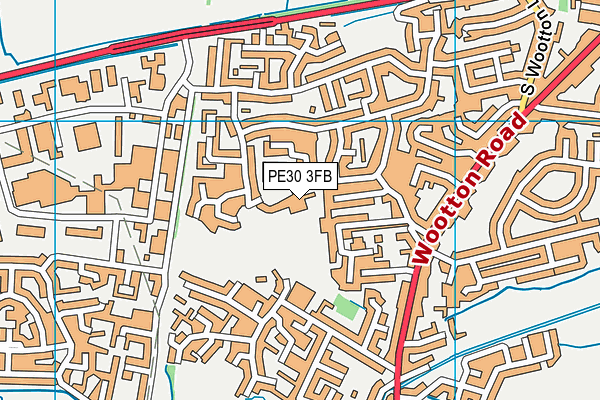 PE30 3FB map - OS VectorMap District (Ordnance Survey)