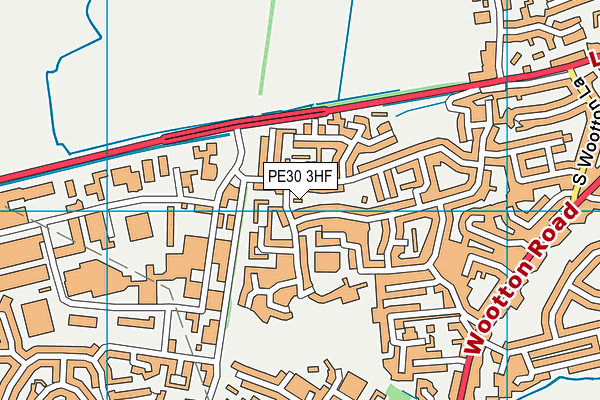 PE30 3HF map - OS VectorMap District (Ordnance Survey)