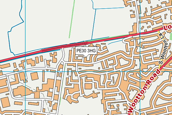 PE30 3HG map - OS VectorMap District (Ordnance Survey)
