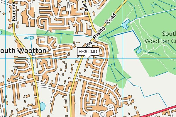 PE30 3JD map - OS VectorMap District (Ordnance Survey)