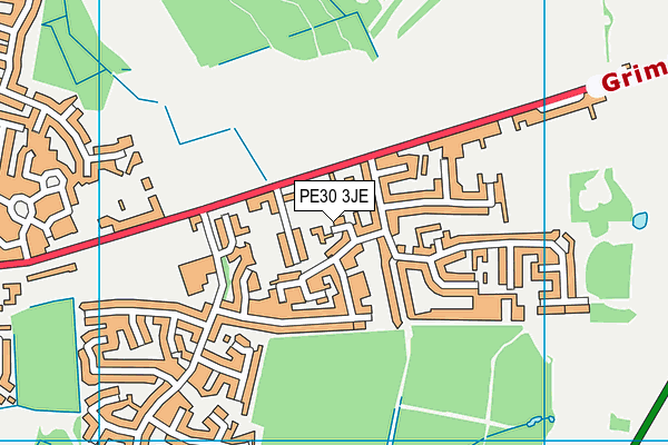 PE30 3JE map - OS VectorMap District (Ordnance Survey)