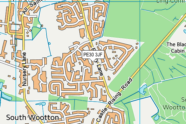 PE30 3JF map - OS VectorMap District (Ordnance Survey)