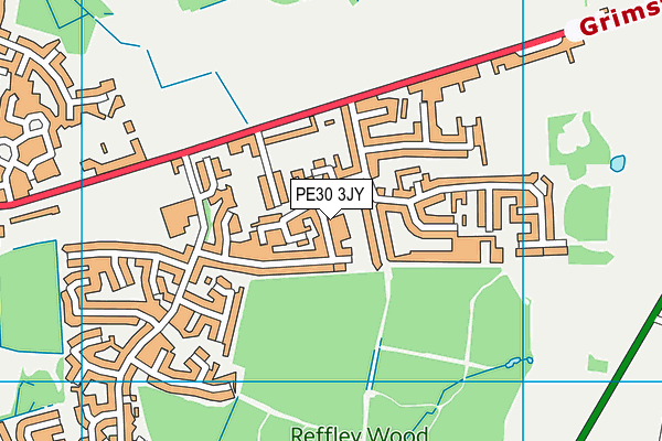 PE30 3JY map - OS VectorMap District (Ordnance Survey)