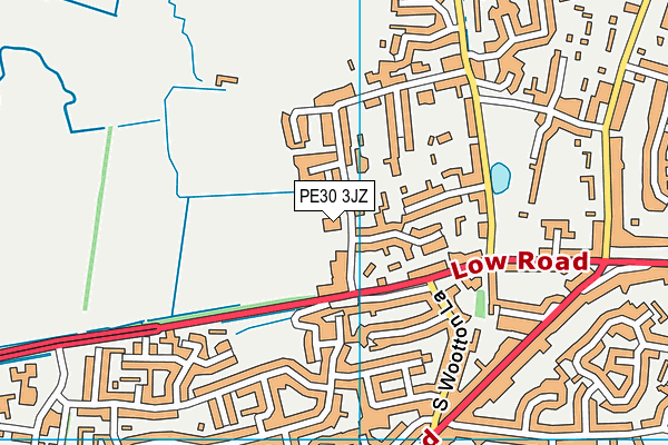 South Wootton Junior School map (PE30 3JZ) - OS VectorMap District (Ordnance Survey)