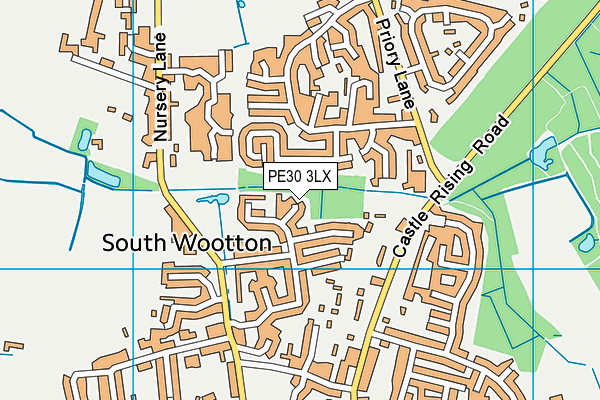PE30 3LX map - OS VectorMap District (Ordnance Survey)