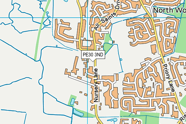 PE30 3ND map - OS VectorMap District (Ordnance Survey)