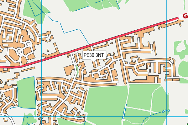 PE30 3NT map - OS VectorMap District (Ordnance Survey)