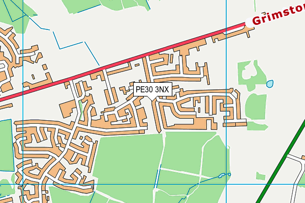 PE30 3NX map - OS VectorMap District (Ordnance Survey)
