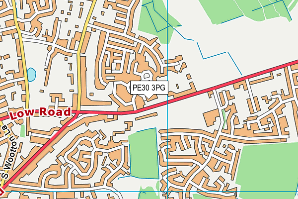 PE30 3PG map - OS VectorMap District (Ordnance Survey)