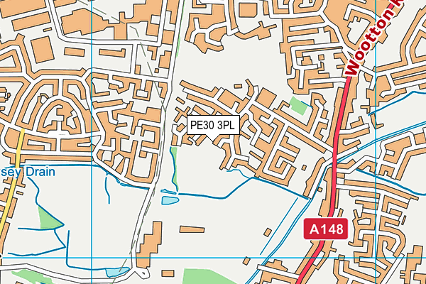 PE30 3PL map - OS VectorMap District (Ordnance Survey)