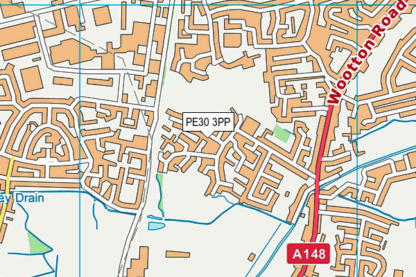 PE30 3PP map - OS VectorMap District (Ordnance Survey)