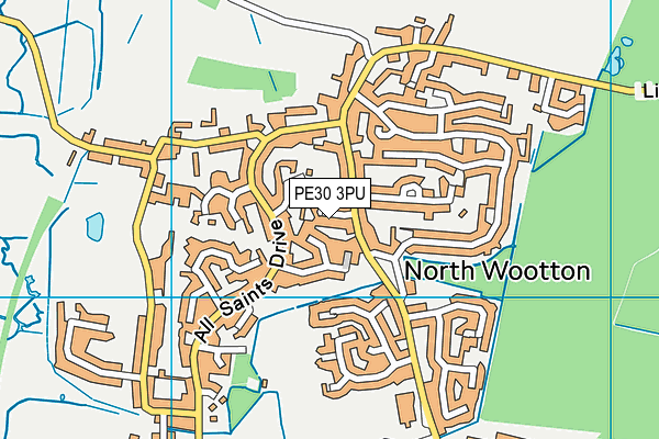 PE30 3PU map - OS VectorMap District (Ordnance Survey)