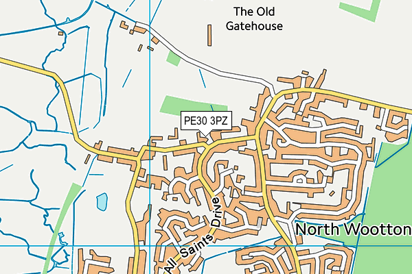 PE30 3PZ map - OS VectorMap District (Ordnance Survey)