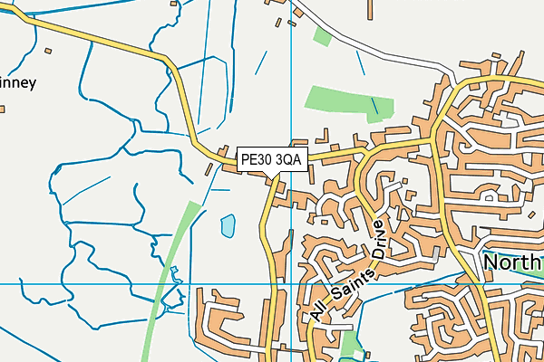 PE30 3QA map - OS VectorMap District (Ordnance Survey)
