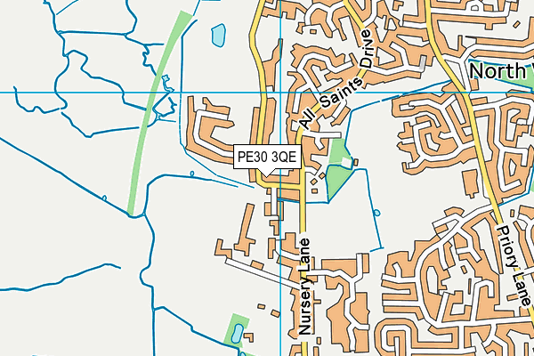 PE30 3QE map - OS VectorMap District (Ordnance Survey)