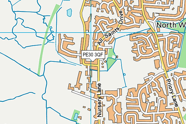PE30 3QF map - OS VectorMap District (Ordnance Survey)