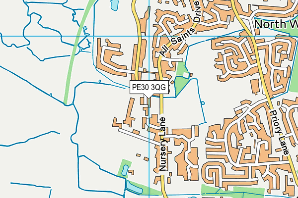 PE30 3QG map - OS VectorMap District (Ordnance Survey)