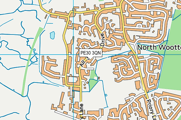 PE30 3QN map - OS VectorMap District (Ordnance Survey)